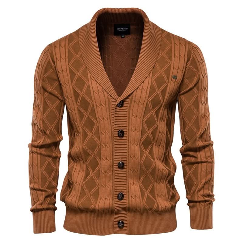 Gilet texturé à col châle pour hommes