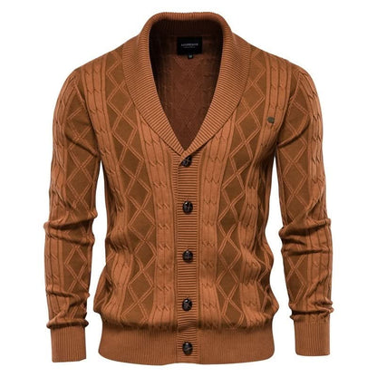 Gilet texturé à col châle pour hommes