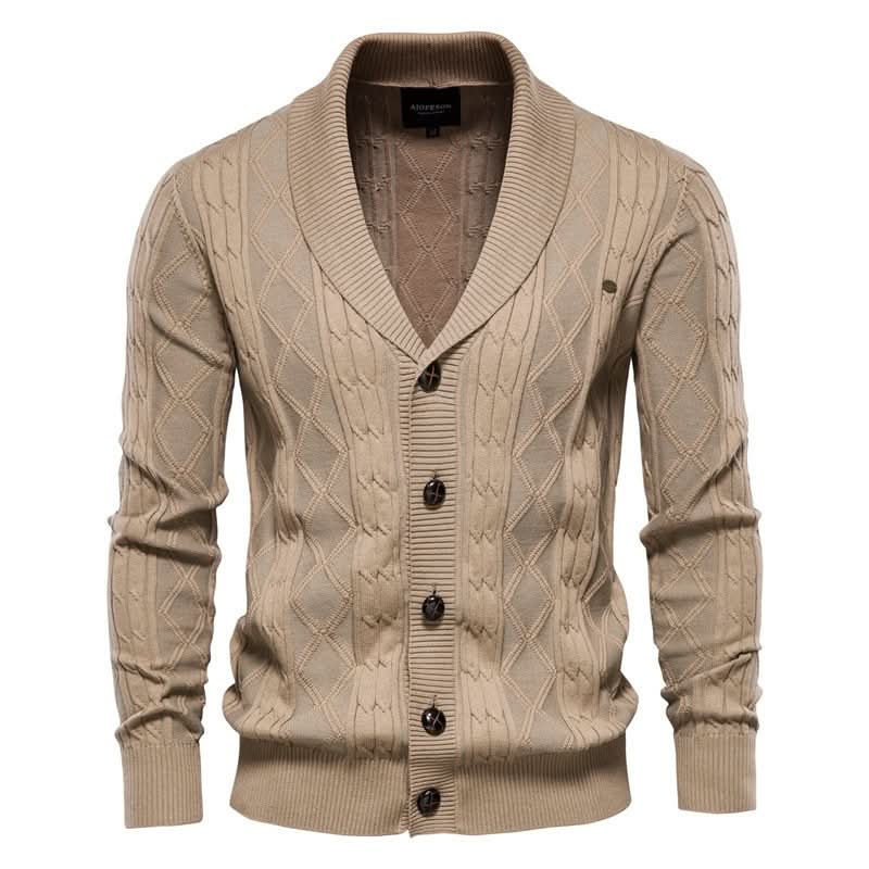Gilet texturé à col châle pour hommes