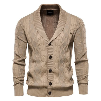 Gilet texturé à col châle pour hommes
