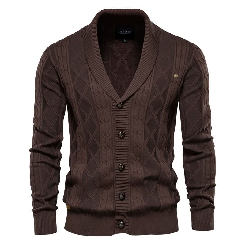 Gilet texturé à col châle pour hommes