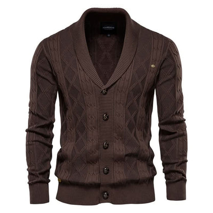 Gilet texturé à col châle pour hommes