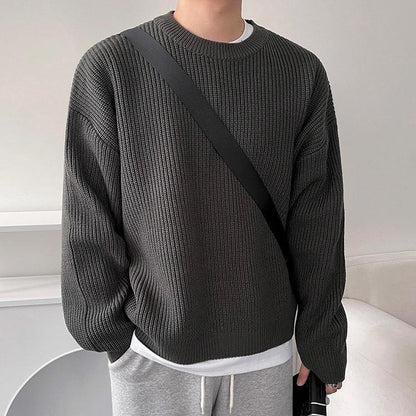 Pull En Maille À Coupe Relaxée Avec Texture Côtelée Pour Hommes | Idéal Pour Un Usage Quotidien