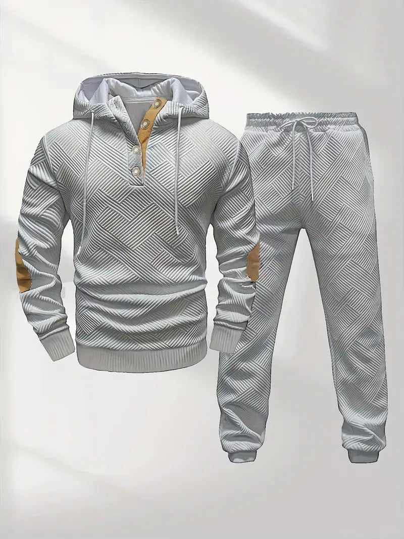 Ensemble Survêtement Texturé avec Capuche et Cordon de Serrage pour Homme | Idéal pour Usage Quotidien