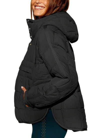 Veste à Capuche Matelassée avec Fermeture Zippée pour Femme | Idéale pour la Saison Froide