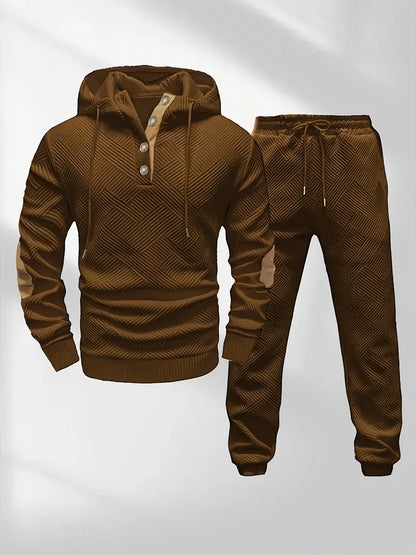 Ensemble Survêtement Texturé avec Capuche et Cordon de Serrage pour Homme | Idéal pour Usage Quotidien