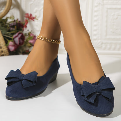 Ballerines talon compensé avec nœud pour femmes