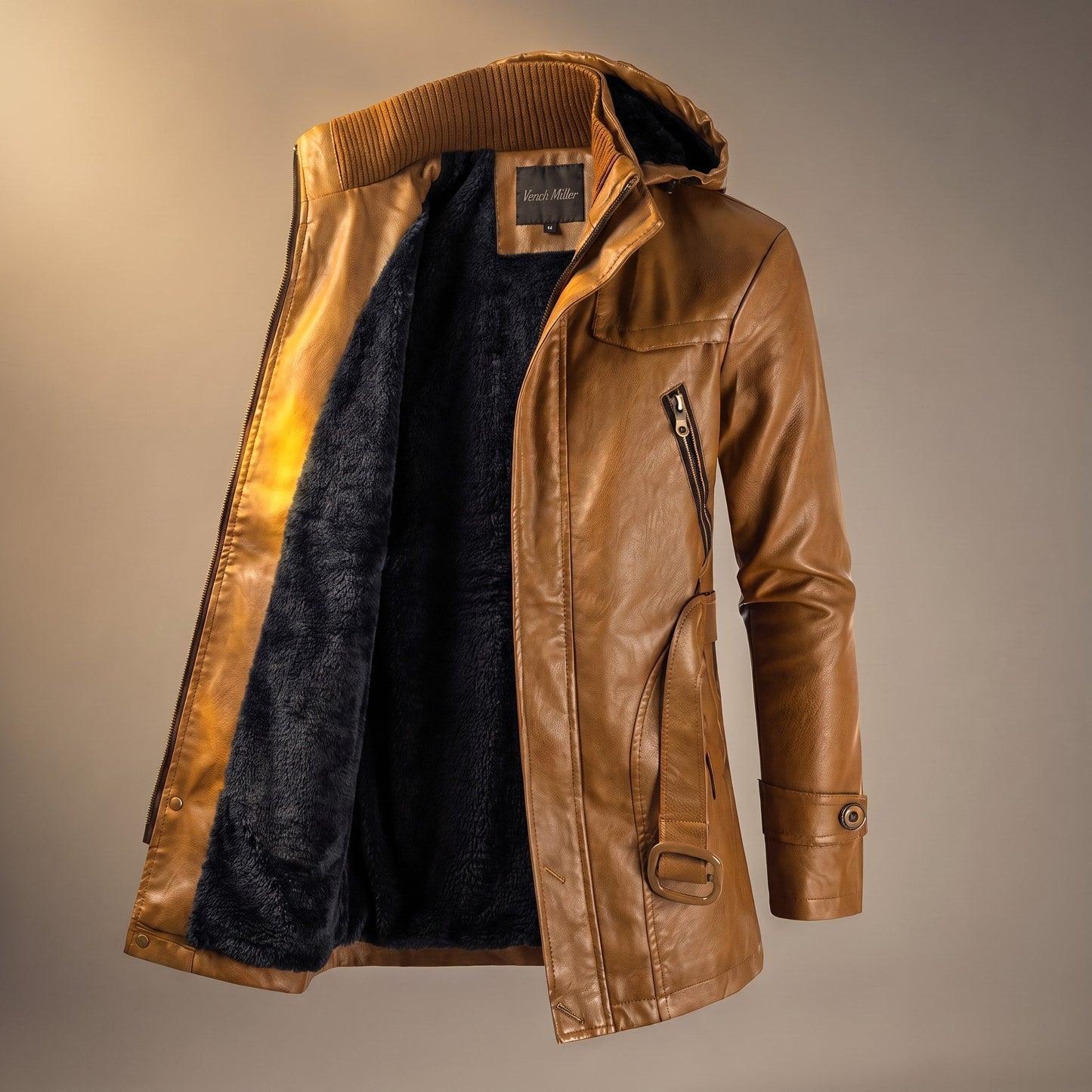 Veste mi-longue à capuche pour homme