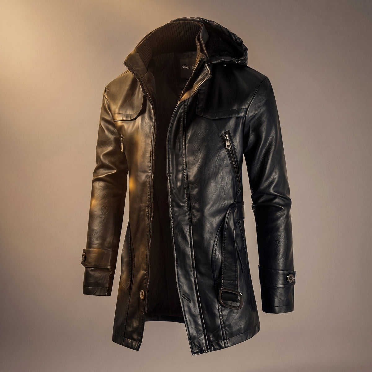 Veste mi-longue à capuche pour homme