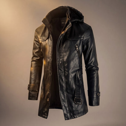 Veste mi-longue à capuche pour homme