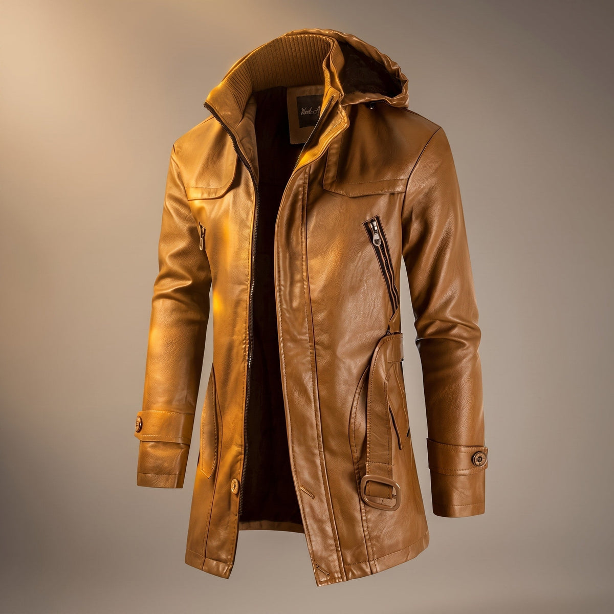 Veste mi-longue à capuche pour homme