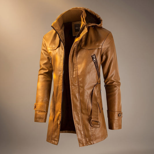 Veste mi-longue à capuche pour homme