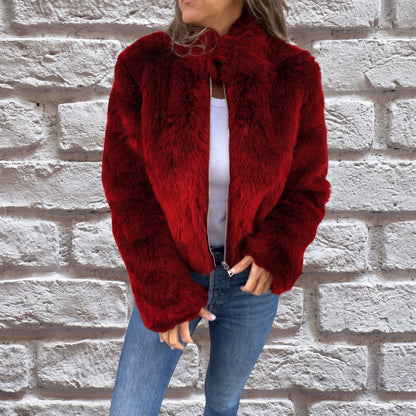 Veste courte à col montant et fermeture zippée pour femme | Idéal pour l’automne