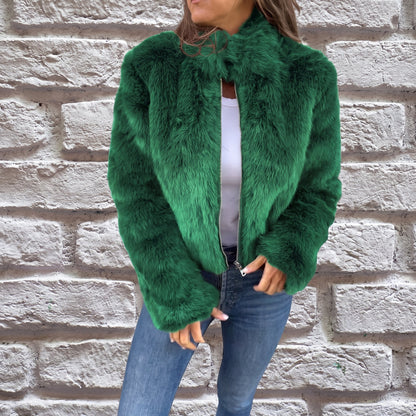 Veste courte à col montant et fermeture zippée pour femme | Idéal pour l’automne