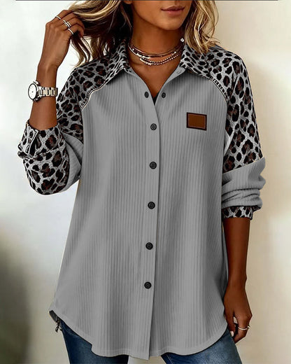 Chemise à imprimé léopard pour femmes
