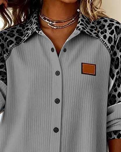 Chemise à imprimé léopard pour femmes