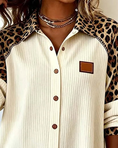 Chemise à imprimé léopard pour femmes