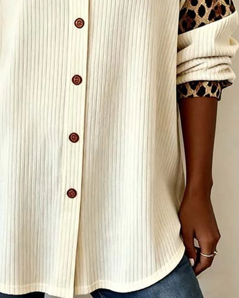 Chemise à imprimé léopard pour femmes