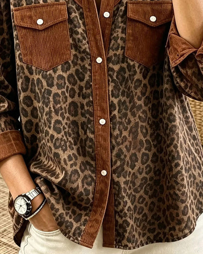 Chemise à imprimé léopard pour femmes