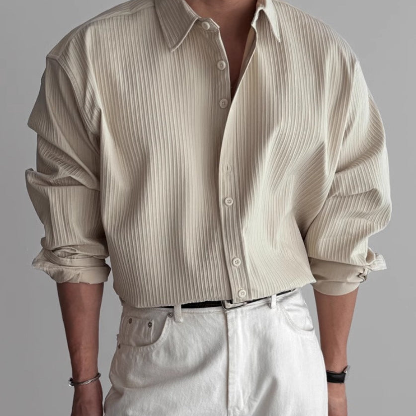 Chemise texturée à col chemise pour hommes