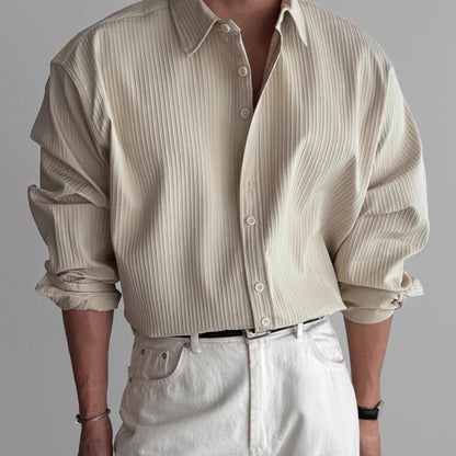 Chemise texturée à col chemise pour hommes