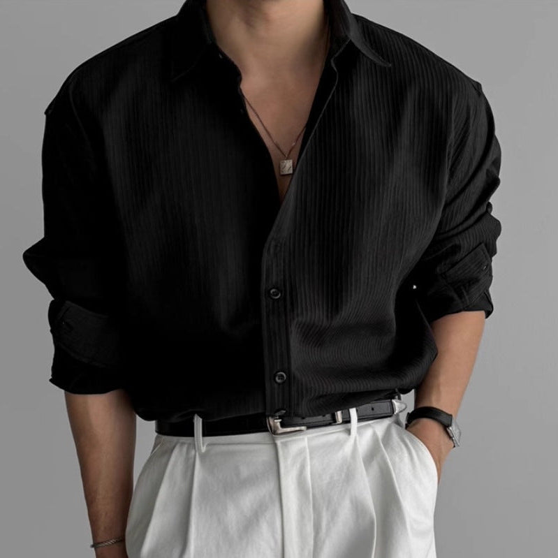Chemise texturée à col chemise pour hommes