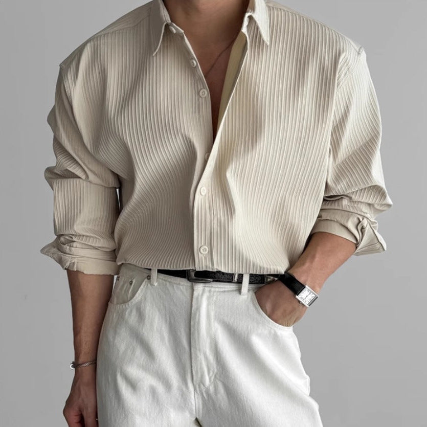 Chemise texturée à col chemise pour hommes