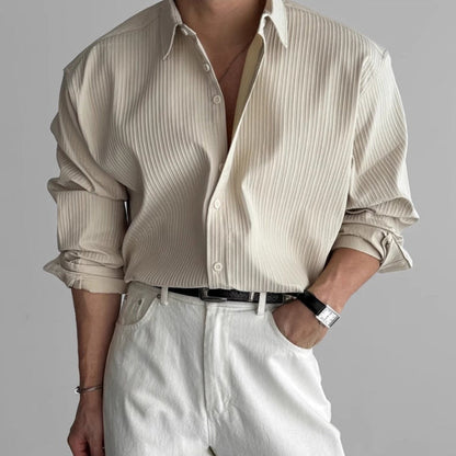 Chemise texturée à col chemise pour hommes