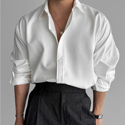Chemise texturée à col chemise pour hommes
