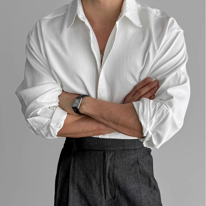 Chemise texturée à col chemise pour hommes