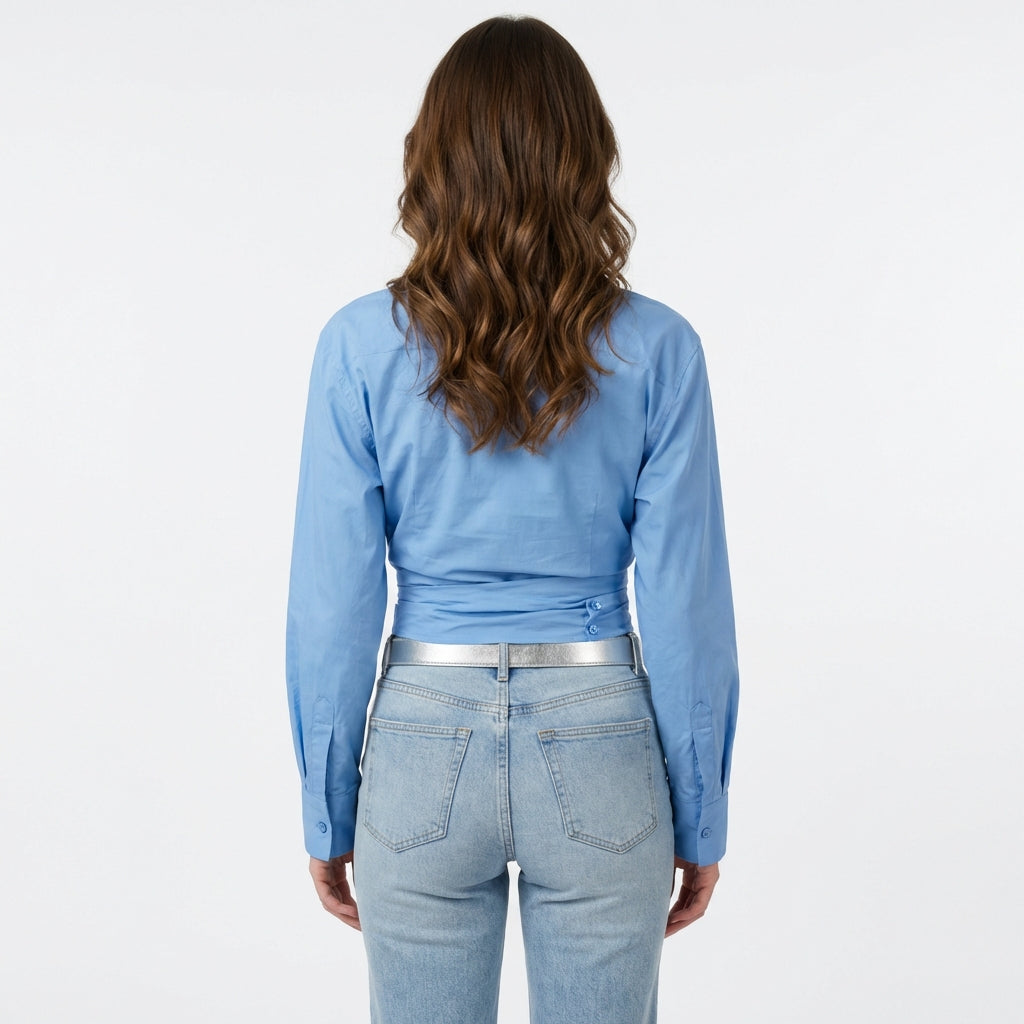 Chemisier Croisé Avec Effet Drapé Et Coupe Ajustée Pour Femmes | Idéal Pour Travail Et Occasions Quotidiennes
