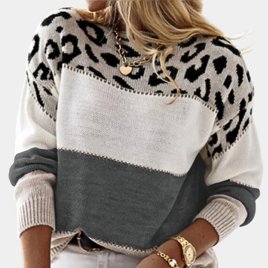 Pull Long Imprimé Léopard pour Femme avec Manches Longues | Idéal pour l’Automne et l’Hiver