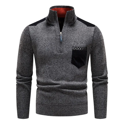 Pull À Col Montant Avec Motif Colorblock Pour Homme | Idéal Pour Les Journées Fraîches