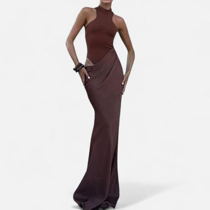 Robe Maxi Avec Col Montant Et Coupe Ajustée Pour Femme | Idéale Pour Les Occasions Formelles