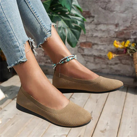 Ballerines Plates À Texture Côtelée Pour Femmes | Idéales Au Quotidien