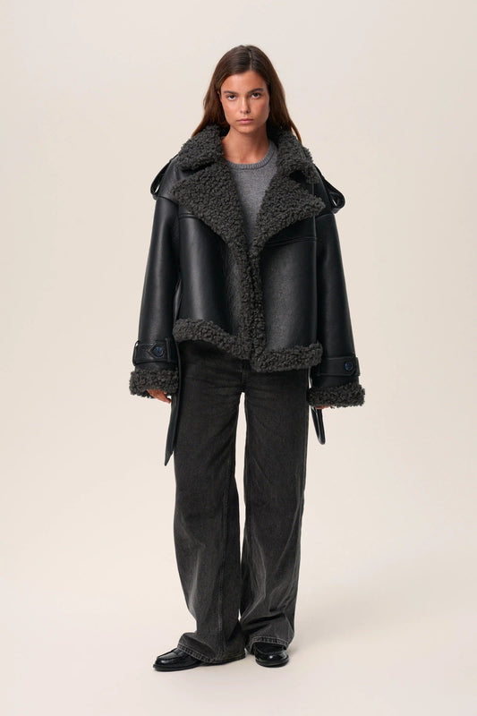Veste aviateur à bordure texturée pour femmes