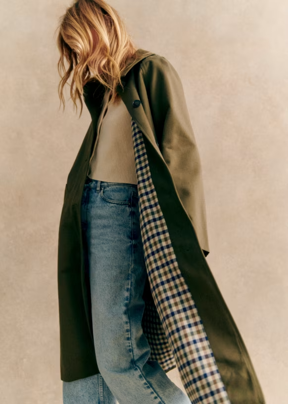 Trench-Coat Avec Fermeture Boutonnée Et Doublure À Carreaux Pour Femme | Idéal Pour Mi-Saison