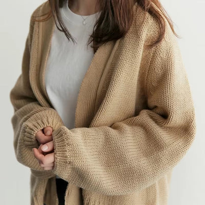 Cardigan à col ouvert et manches amples pour femme | Idéal pour l’automne