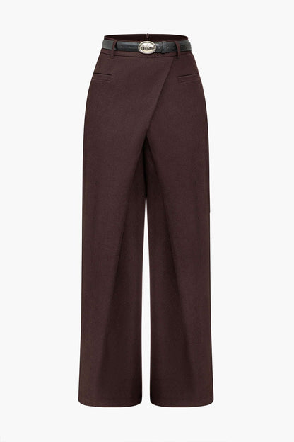 Pantalon Taille Haute À Ceinture Croisée Avec Jambe Large Pour Femmes | Idéal Pour Un Usage Quotidien
