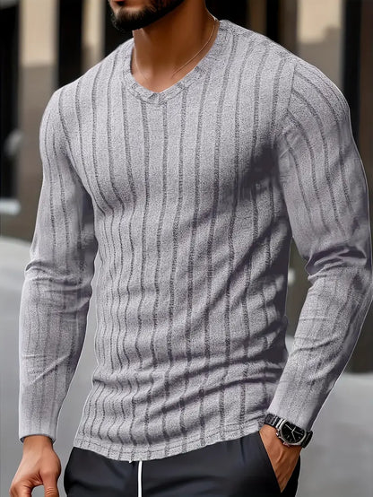 Chemise À Manches Longues Avec Motif À Côtes Pour Homme | Idéale Pour Usage Quotidien