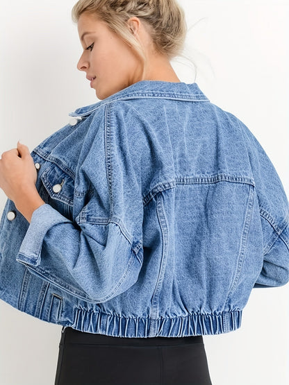 Veste en jean à col chemise pour femmes