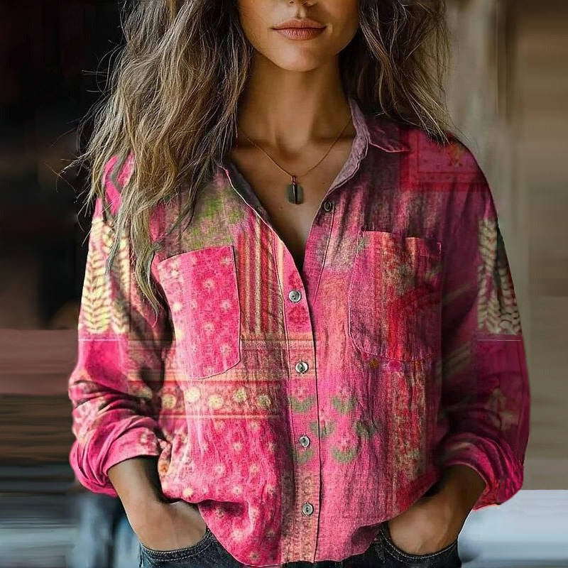 Blouse Imprimée avec Coupe Décontractée pour Femmes | Idéale pour le Travail ou les Sorties