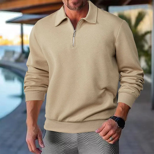 Sweat à Motifs Géométriques avec Fermeture Zippée pour Homme | Idéal pour Automne et Hiver