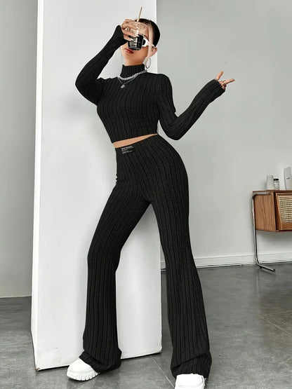 Ensemble Deux Pièces avec Haut à Manches Longues et Pantalon pour Femme | Idéal pour Usage Quotidien et Décontracté