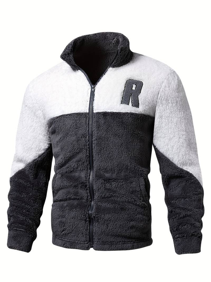 Veste Zippée Bicolore pour Homme avec Col Montant | Idéale pour Le Quotidien Et Les Loisirs