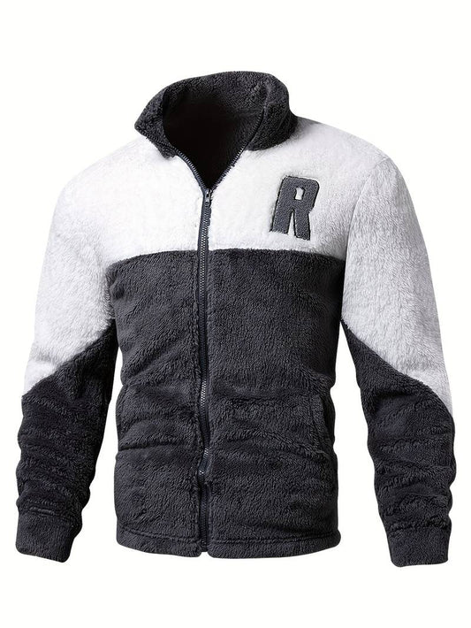 Veste Zippée Bicolore pour Homme avec Col Montant | Idéale pour Le Quotidien Et Les Loisirs