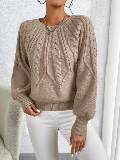 Pull En Maille Épaisse Avec Manches Bouffantes Pour Femmes | Idéal Pour Les Journées Fraîches