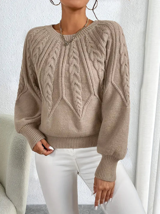 Pull En Maille Épaisse Avec Manches Bouffantes Pour Femmes | Idéal Pour Les Journées Fraîches