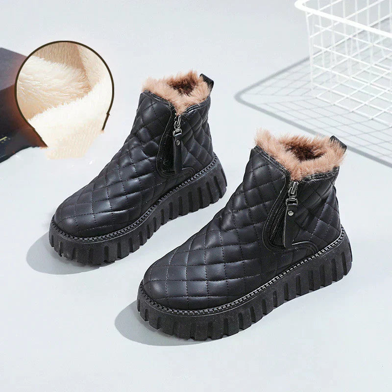Bottes à Plateforme avec Fermeture Zippée Latérale pour Femmes | Idéal pour l’Hiver