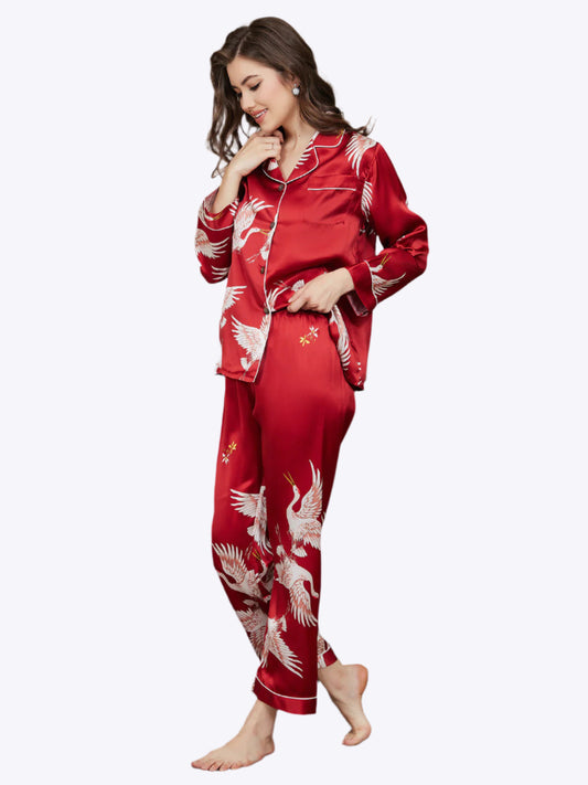 Ensemble De Pyjama 2 Pièces avec Bordure Contrastée pour Femme | Idéal pour Le Sommeil Et La Détente À La Maison